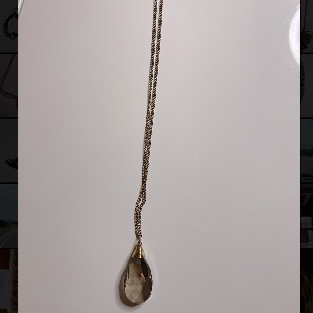 The Limited- crystal pendant drop necklace